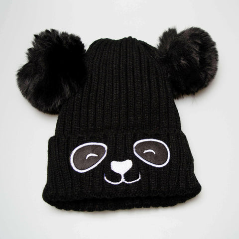 Unisex Cute Panda Cartoon Pattern Knit Winter Beanie For Kids (3-10.