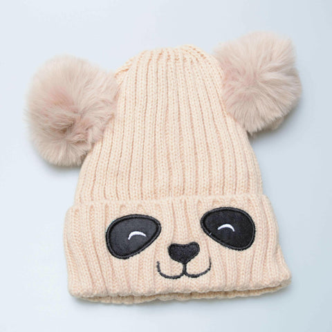 Unisex Cute Panda Cartoon Pattern Knit Winter Beanie For Kids (3-10.