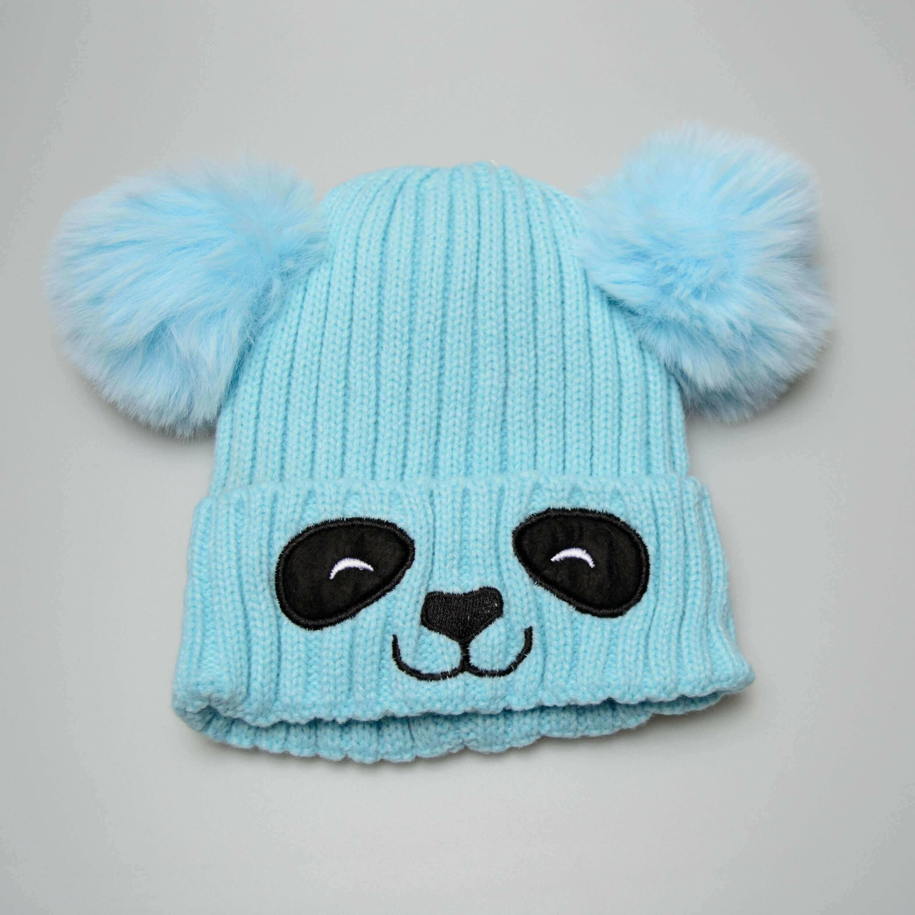 Unisex Cute Panda Cartoon Pattern Knit Winter Beanie For Kids (3-10.