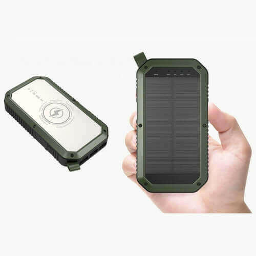 Sun Chaser Mini Solar Powered Wireless Phone Charger 10,000 mAh With.