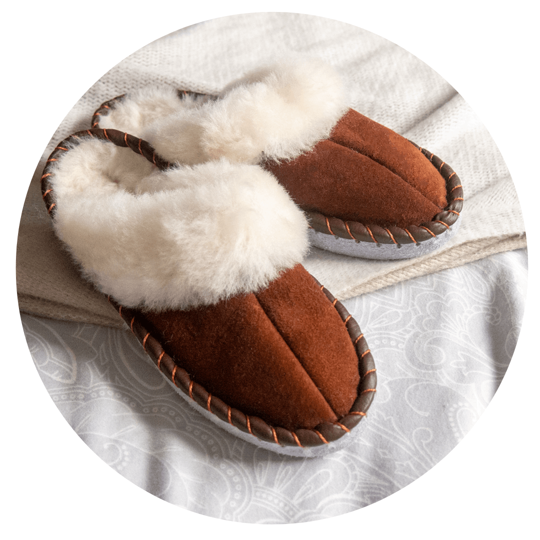 Brown Shearling Sheepskin Mules