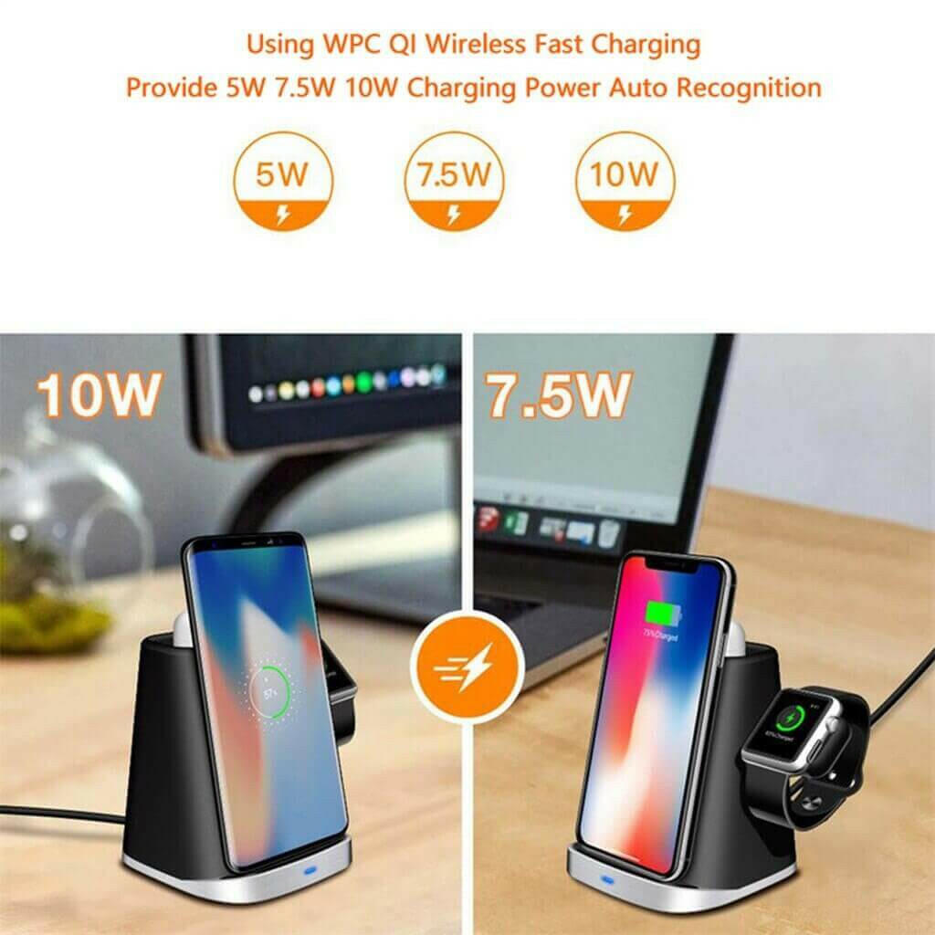 Qi Wireless Charging Charger Dock Holder for Apple.