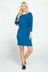 Dolman Sleeve Blouson Knit Bodycon Dress