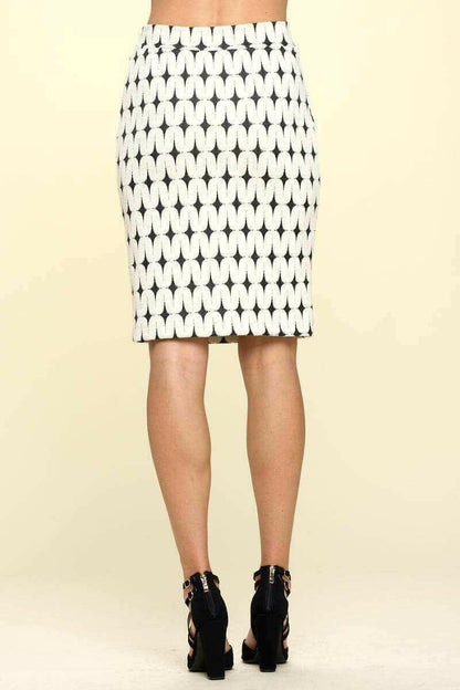 Diamond Print Pencil Skirt.