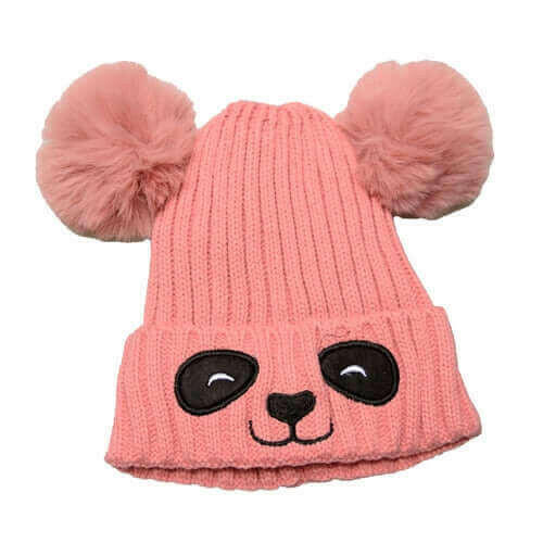 Unisex Cute Panda Cartoon Pattern Knit Winter Beanie For Kids (3-10.