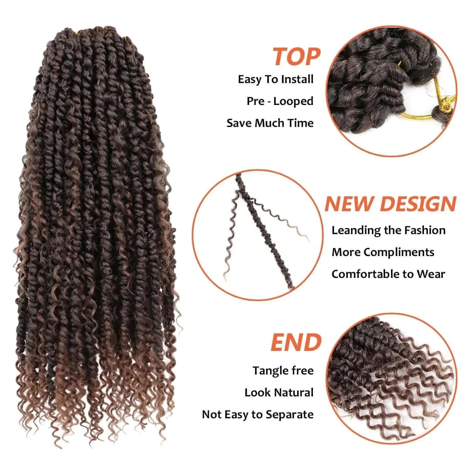 Dansama Boho Passion Twist Crochet Hair Pre-looped Crochet Passion