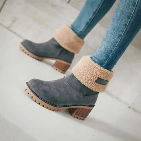 Women's Fur Warm Snow Boots 2023 Winter New Warm Wool Booties Ankle.