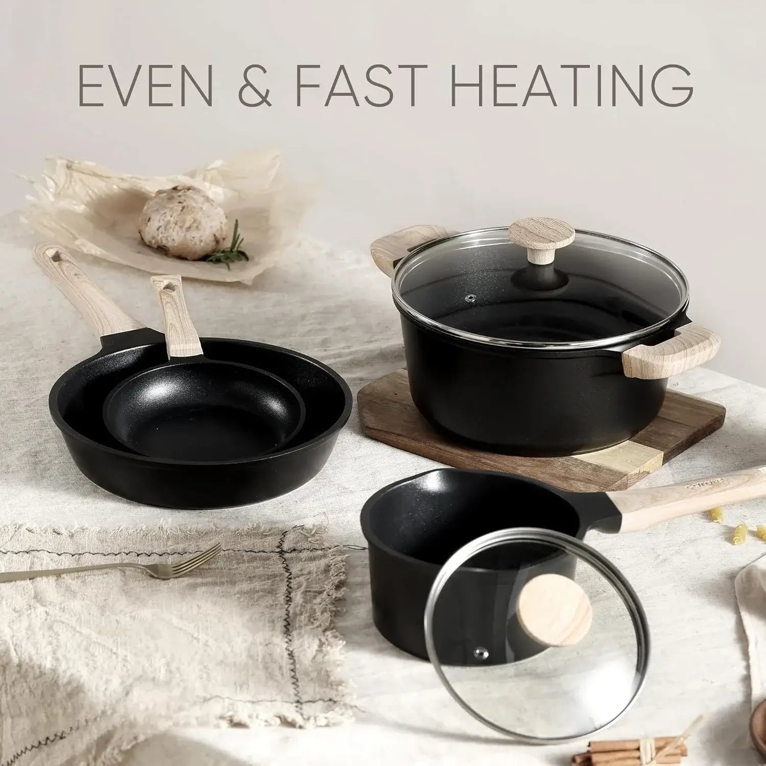 8pcs Non Stick Pots and Pans Set - Induction Cookware