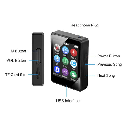 2023 New MP3 Player Clip Mini Walkman Student Portable Sport Music Player Mp4 Player with FM/Speaker/E-book/Recorder Mp3 плееры
