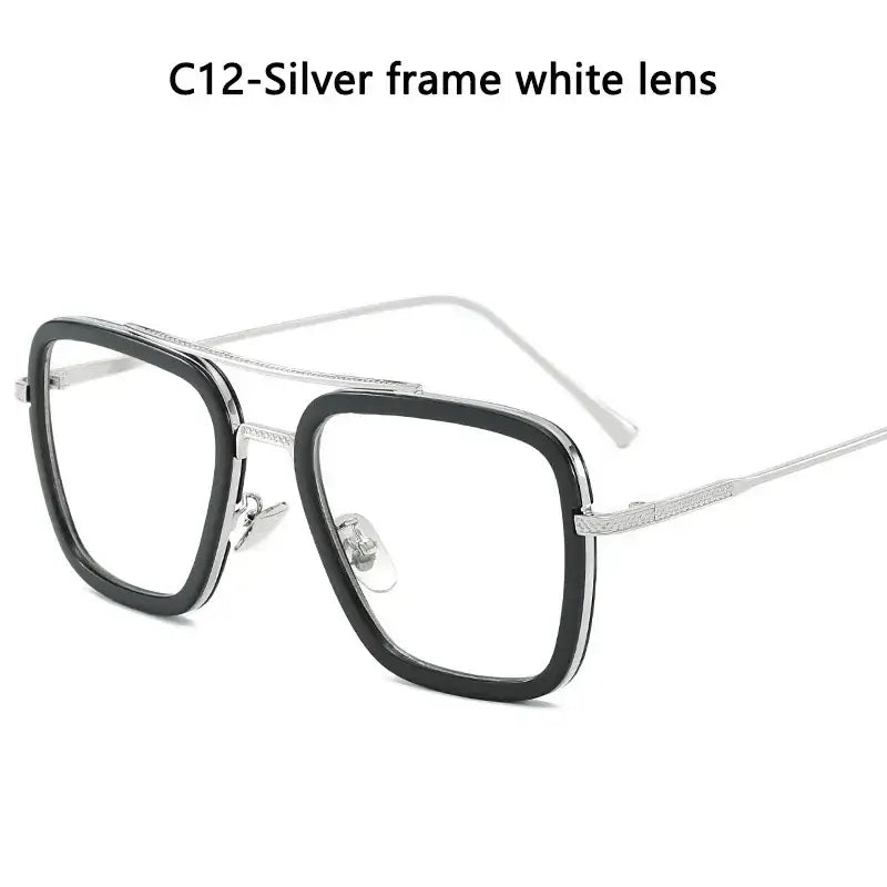 Sun Glasses Fashion Square frame Tony Stark Style Women Sunglasses Men Square Brand Design Sun Glasses Oculos Retro Male Iron