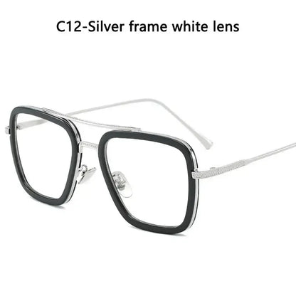 Sun Glasses Fashion Square frame Tony Stark Style Women Sunglasses Men Square Brand Design Sun Glasses Oculos Retro Male Iron