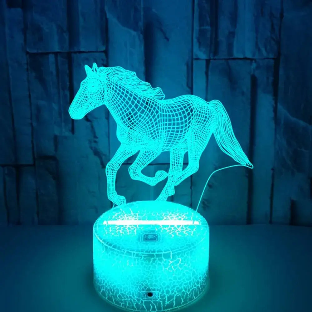 Horse 3D Illusion LED Night Light with Remote