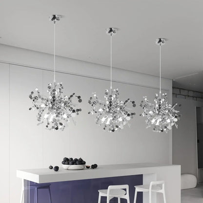 Modern Firework-Style Crystal LED Chandelier, Gold or Silver
