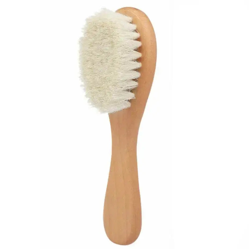 Newborn Baby Wool Wood Brush Comb Head Massage Tool Portable Baby Comb Bath Brush Comb，Special For Real Hair Wigs