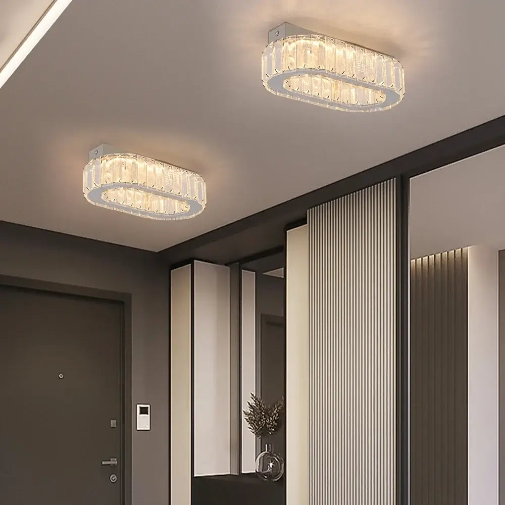 Modern Oval Crystal LED Pendant Chandelier