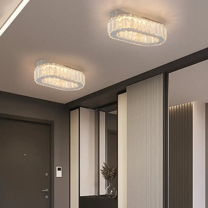 Modern Oval Crystal LED Pendant Chandelier