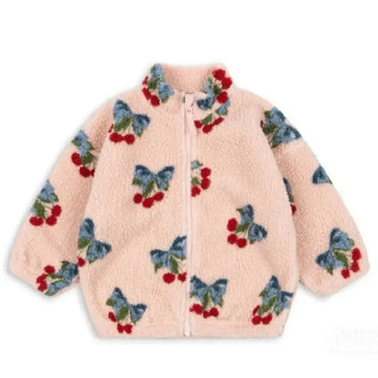 2025 KS Brand Winter Baby Boys Lambswool Jackets Cartoon Dinosaur Anchor Coats Kids Clothes Girls Cherry Jacket Beetle Outerwear