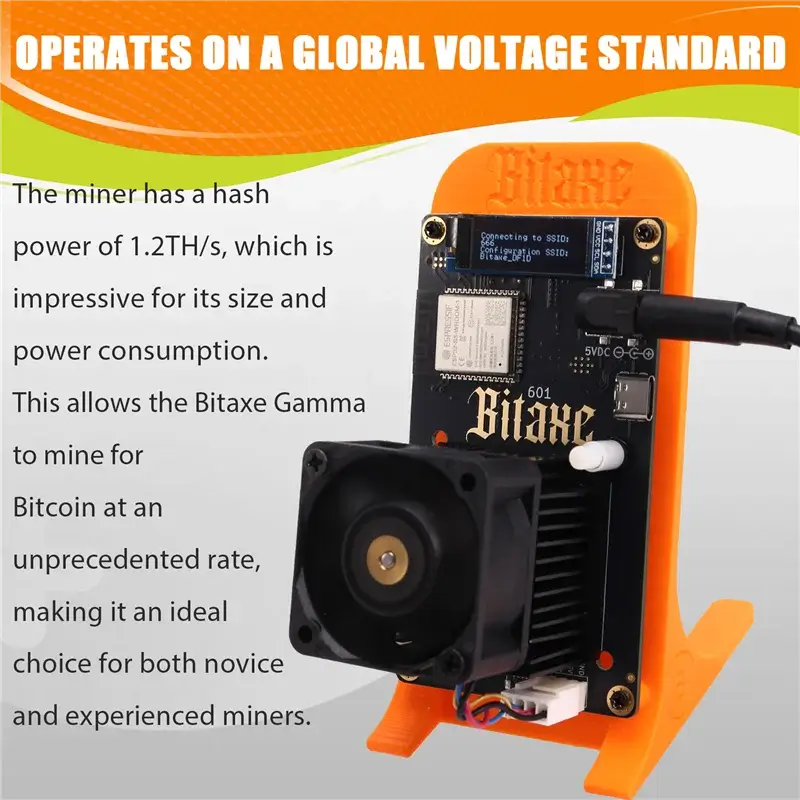 Bitaxe Gamma 601 Solo Miner 1.2TH/S BM1370 Asic Chip 18W From Antminer S21 Pro Bitcoin BTC Miner Wth Bracket