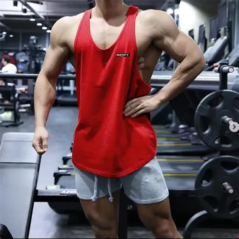 Gym Workout Sleeveless Shirt Men Bodybuilding Running Clothing.