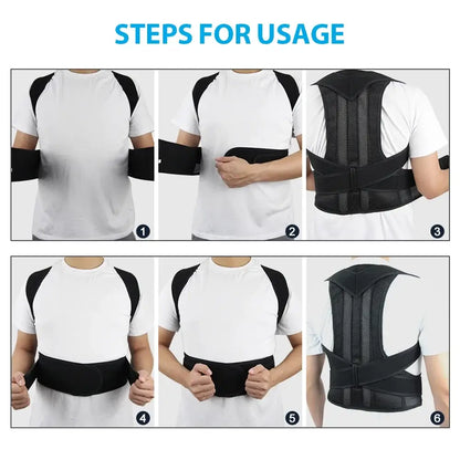 Adjustable Posture Support Vest - Black or Gray