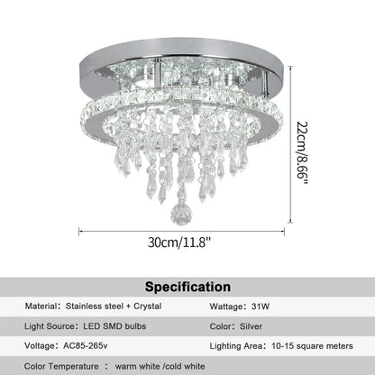 VETRULUS Raindrop Crystal LED Chandelier, Selectable Sizes