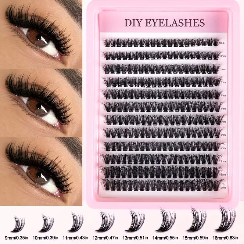 Cluster Lashes 240pcs – 40D Mixed Lengths 9–16mm | Ultra-Natural, Soft &amp; Light | Reusable | Beginner-Friendly