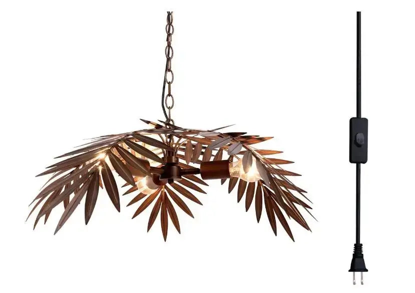 Boho Metal Palm Leaf Chandelier &amp; Ceiling Light