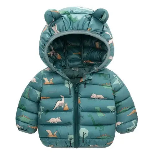 1-5 Years Baby Boy Hooded Lightweight Down Jacket Kids Girl Cartoon