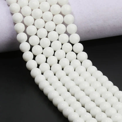 smooth white onyx beads