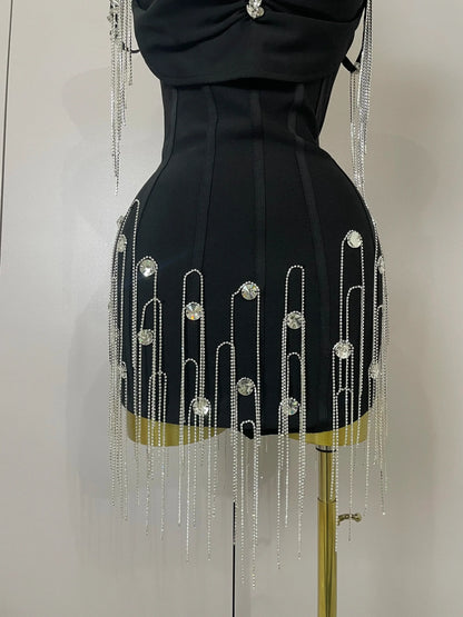 Elegant Black Backless Bodycon Dress for Parties