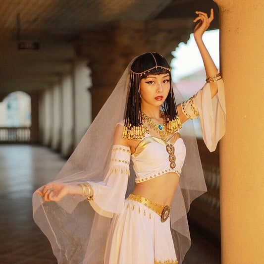 Greek Goddess Outfit Belly Dance Carnival Egyptian Princess Costume.