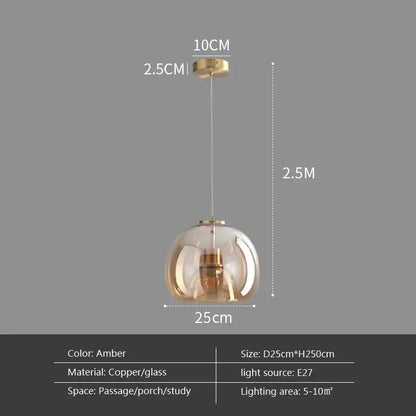 Modern Glass Globe Pendant &amp; Ceiling Light
