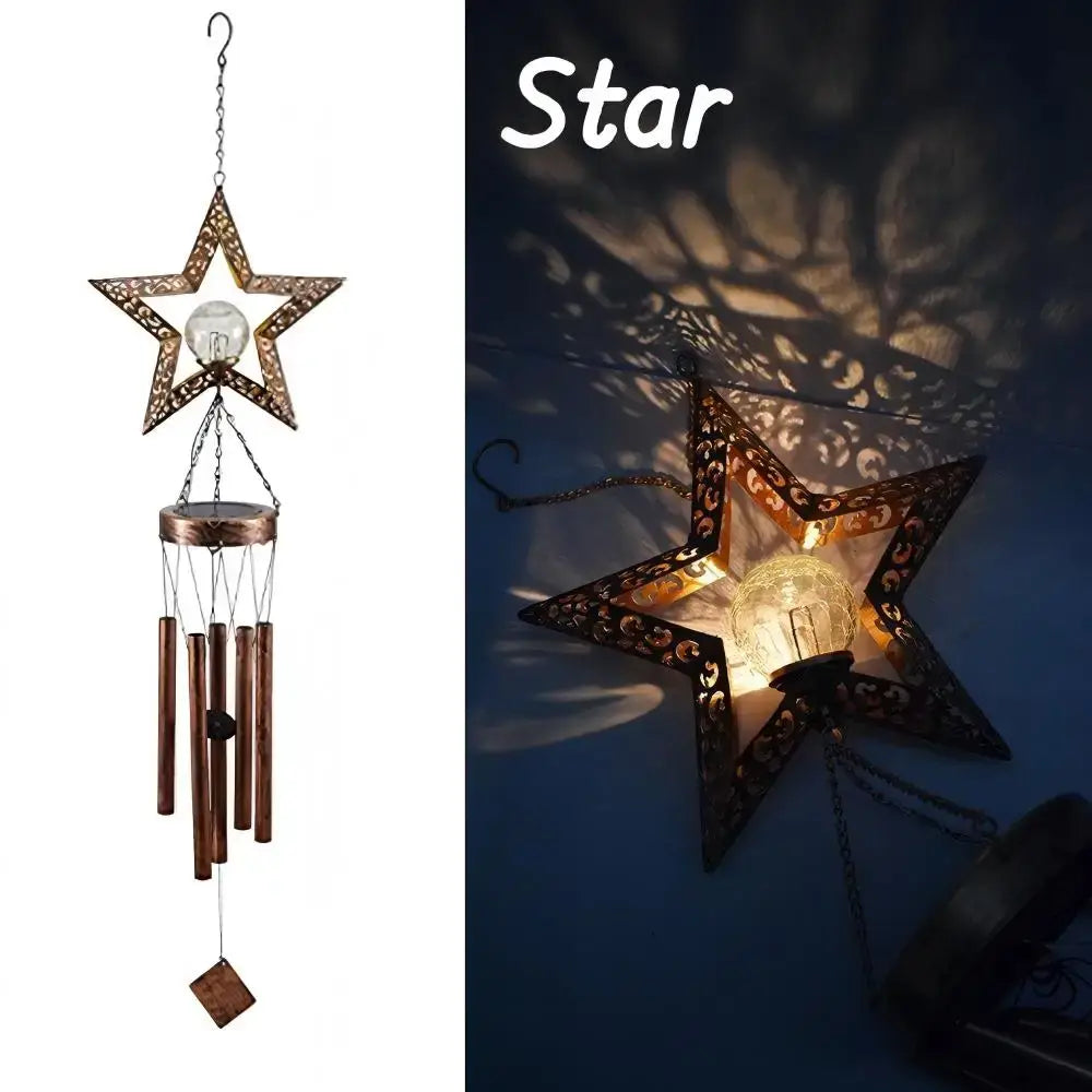 Glowing Crackle Glass Solar Wind Chimes Waterproof LED Outdoor Wind Bells Unique Garden Decorative Gifts