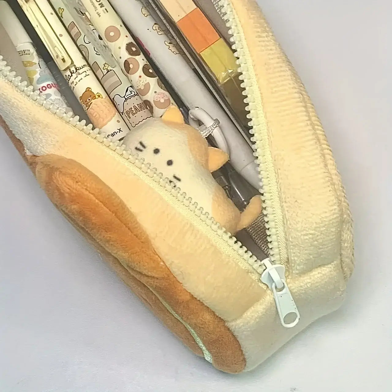 Caramel Cat Plush Pen Case - Ideal Gift for Students