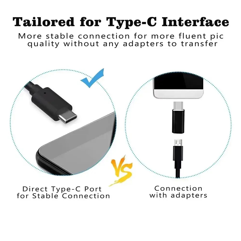 5.5/7.0MM Type-C Endoscope Camera IP67 Waterproof with 6 Adjustable LEDs USB Android Flexible Inspection Borescope for Phone PC