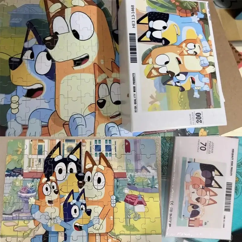 Bluey Cartoon Anime Puzzle Collection 70-1000 Pieces Educational &amp; Fun Holiday Gift Suitable for Adults &amp; Children Boxed Puzzle