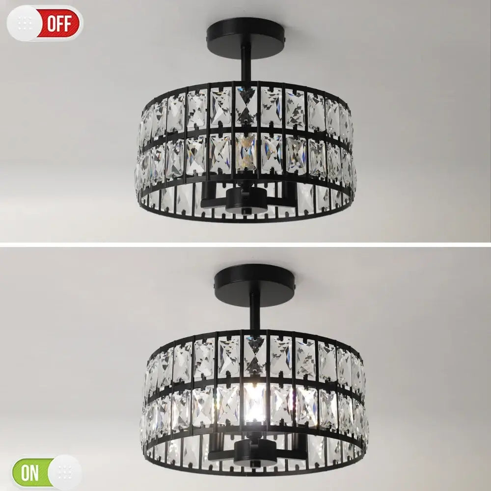 VETRULUS Crystal Pendant Light, Black or Gold