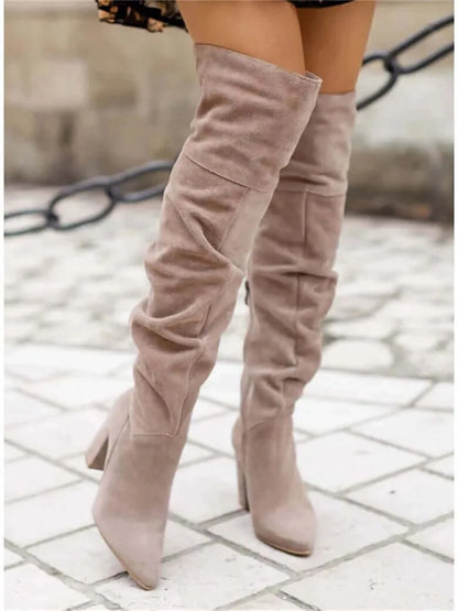 Women Boots Winter 2023 Designer Luxury High Heels Women Shoes Faux.