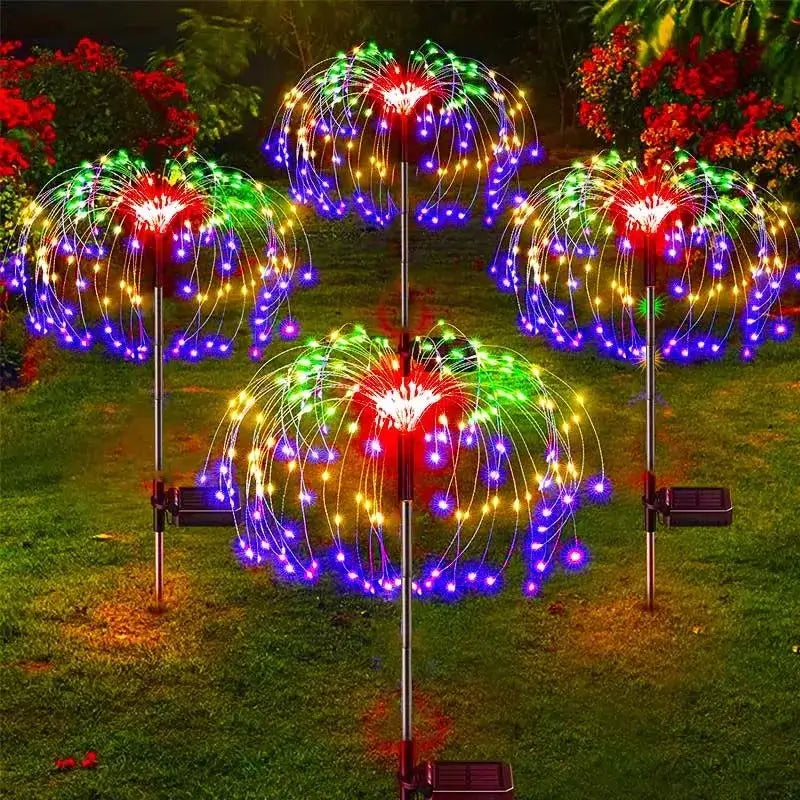LED Solar Firework Lights Garden Decoration Fairy Lights Waterproof Outdoor Dandelion Lawn Lamp for Garden Landscape Lawn Decor