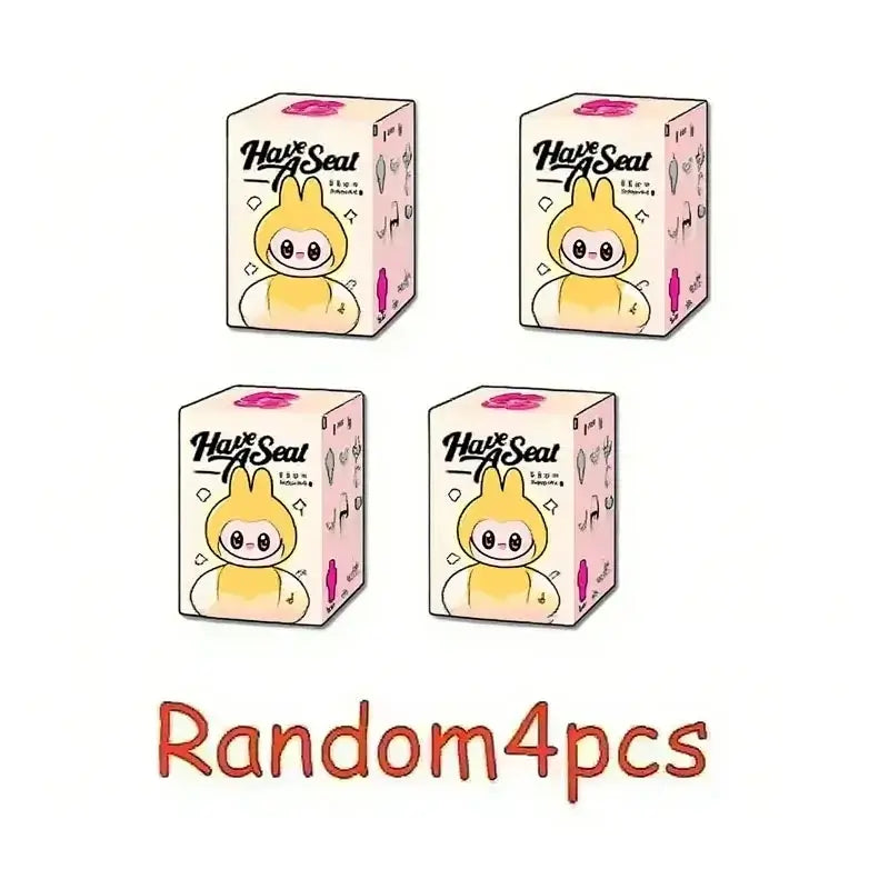 Cute 2abb Sit Party Series Surprise Blind Box Plush Vinyl Doll Replica Toy Keychain Collection Decoration Birthday Gift