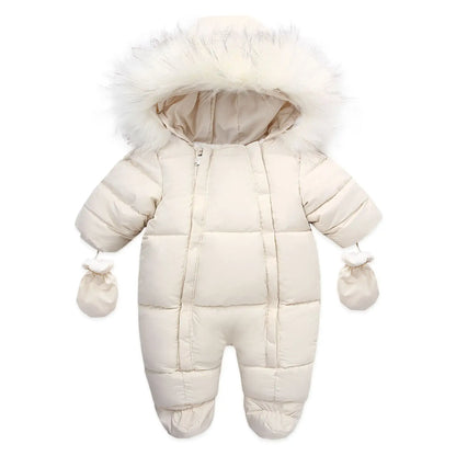 winter newborn down romper
