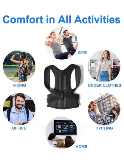 Adjustable Posture Support Vest - Black or Gray