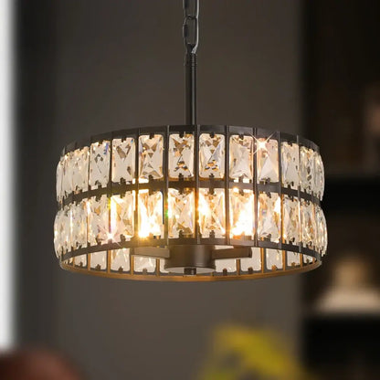 VETRULUS Crystal Pendant Light, Black or Gold