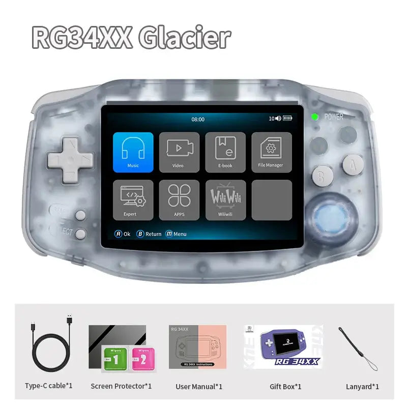 ANBERNIC RG34XX Retro Handheld Game Console 3.4&quot; IPS Screen Linux 64-bit Video Gaming Player Support WiFi Bluetooth HD TV Output
