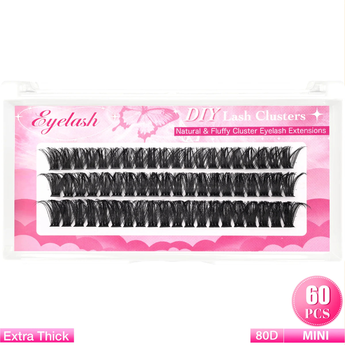 Eimny Individual Cluster Lashes – 160pcs | 8–16mm Mixed Tray | 80D–100D Volume | DIY Eyelash Extensions | Natural Look