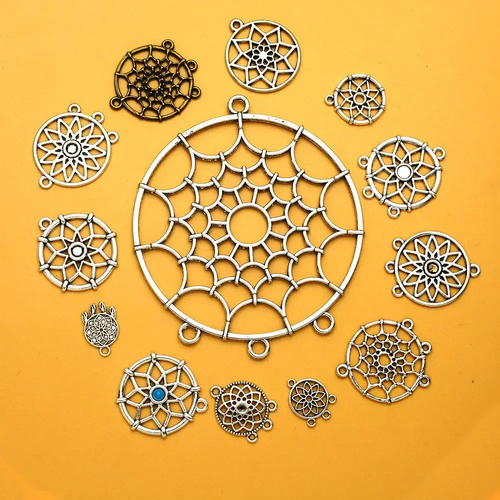 Dream Catcher Charms Dreamcatcher Connector Pendants For Diy Jewelry Making Materials Supplies Accessories