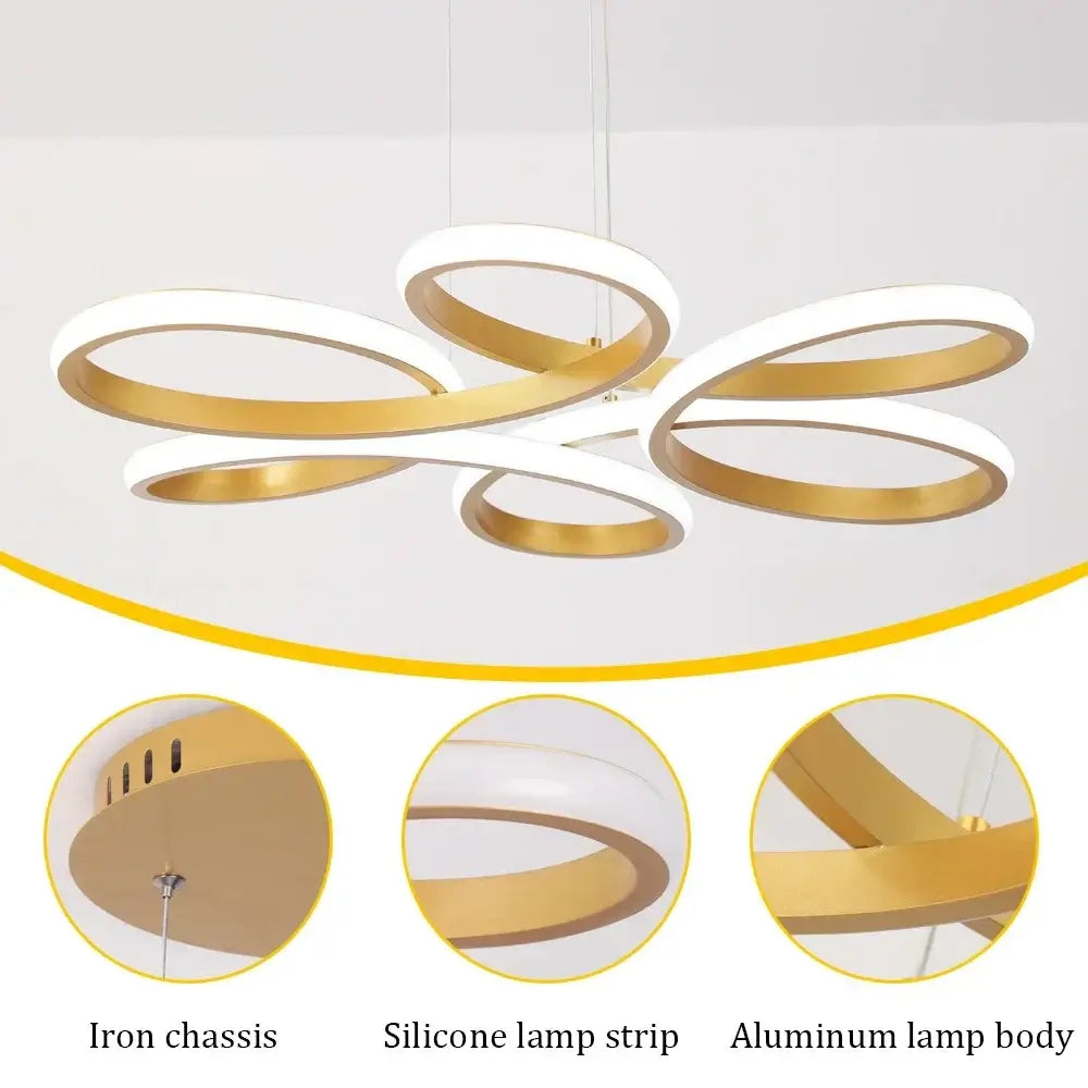Vinilky Dimmable LED Ceiling or Pendant Light, Black or Gold