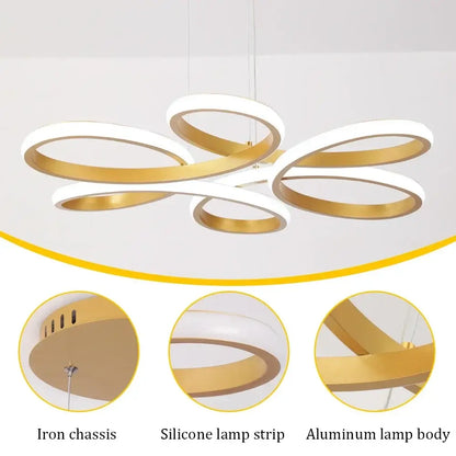 Vinilky Dimmable LED Ceiling or Pendant Light, Black or Gold