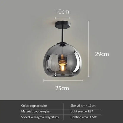 Modern Glass Globe Pendant &amp; Ceiling Light