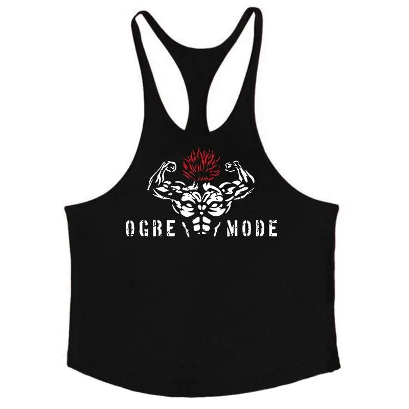 Anime Baki Hanma Print Stringer Tank Top for Men Y-Back Vest Muscle Training Undershirt Athletic Tops Gym Workout Bodybuilding